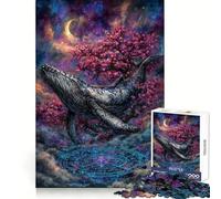 Whale in Dreamy Celestial Landscape 1000 Pieces Jigsaws Adults Puzzles Gifts Mind Power Casual Relaxation Secure Lock Xmas Present (38x26cm)