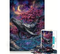Whale in Dreamy Celestial Landscape Jigsaws for Adults1000 Pieces Brain Memory Game Fine Cut Premium Finishing Engaging Way to Pass Free Hours (50x75cm)