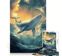 Whale in Dreamy Ocean Scene Teenager Jigsaw Puzzles 1000 Pieces Cognitive Memory Soothing Downtime Exact Cut Birthday Gift (38x52cm)