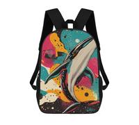 Whale in Space Majestic Whale Pop Art Vibrant And Dynamic Whale Design Backpacks Kids Student Schoolbag,3D Printed Backpacks,Elementary And Middle School Students Backpacks for Boys Girls 17inch