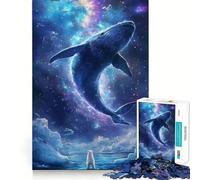 Whale in Space with Polar Bear 1000 Piece Puzzle For Adults Mind Skill Play Laser Cut for Flawless Fit Rewarding Activity for Rainy Days (50x75cm)