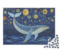 Whale in Starry Night 1000 Piece Extra-thick Cardboard Diy Jigsaw Puzzle Adults Kids 12 Years Up Fun Challenging Family Game Beautiful Decoration 38x26cm/1000pcs