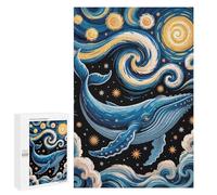Whale in Starry Night Sky Art Jigsaw Puzzle, 1000 PCS, Indoor Activity for The Home, A Seasonal Gift for Adults Who Enjoy Puzzles, This Winter