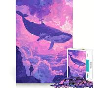 Whale in The Clouds Jigsaws for Adults1000 Pieces Brain Memory Game Fine Cut Premium Finishing Engaging Way to Pass Free Hours (38x26cm)