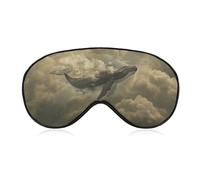 Whale in The Clouds Sleep Mask for Women Men, Breathable Soft Sleeping Mask Adjustable Eye Cover Light Blocking Eye Masks for Travel, Home, Office, Nap, Flights