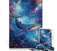 Whale in The Galaxy Adult Jigsaw Puzzle1000 Pieces Analytical Skill Relaxed Leisure Tight Join Winter Gift (38x26cm)