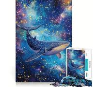 Whale in The Galaxy Jigsaw 1000 Piece Mind Skill Play Stable Fit No Shifting Parts Enjoyable Pastime for Long Weekends (38x52cm)