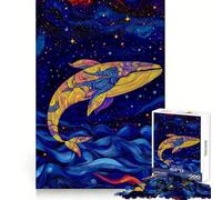 Whale in The Night Sky 1000 Pieces Jigsaw Puzzles for Adults Sharp Memory Serene Escape Neat Edges Ideal Present (38x26cm)