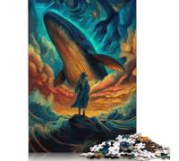 Whale in The Sky Puzzle Difficult Hard Paper Rectangular Jigsaw Puzzle for Adult Children Unique Gift 1000pcs (75x50cm)