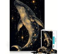 Whale in The Stars 1000 Piece Jigsaws for Adults Brain Recall Game Tight Interlock No Gaps Calming Mental Break Activity (50x75cm)