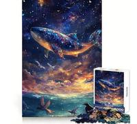 Whale in The Stars for Adults 1000 Piece Jigsaw Puzzle Mental Exercise Serene Escape Snug Lock (38x52cm)