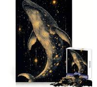 Whale in The Stars Jigsaw Puzzles for Adults 1000 Piece Mental Exercise Mindful Leisure Snug Lock (38x26cm)