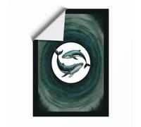 Whale in the Vortex Coastal Unframed Wall Art Print A1 (84.1×59.4cm), Wall Decor for Living Room, Bedroom, Office & Home, Art Gift