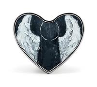 Whale in Water Lapel Pin, Metal Heart Lapel Pins, Fashion Badge for Shirts, Jackets, Hats, White Angel Wings, Love form