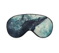 Whale in Water Sleep Mask for Women Men Side Sleeper Eye Cover with Adjustable Strap Soft Breathable Blackout Mask Slip-Free Deep Sleeping Travel Essentials