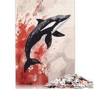 Whale Japanese Painting Jigsaw Puzzles 500 Pieces for Adults | Puzzles | 500 Piece Puzzle Educational Games Home Decoration Puzzle 500pcs (52x38cm)