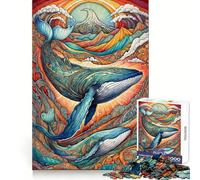 Whale Journey Adult Jigsaw Puzzle1000 Pieces Analytical Skill Relaxed Leisure Tight Join Winter Gift (50x75cm)