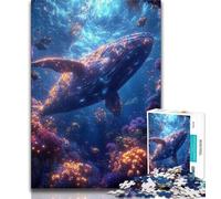 Whale Jumping Out Jigsaw Puzzles for Adults Teenagers Jigsaws Puzzle,Toys Educational Games Stress Relieving Wishlist with Santa Claus (38x26cm)