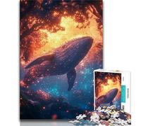 Whale Jumping Out Jigsaws 1000 Pieces for Teenagers,Stress Reliever Staycation Kill Time with Matching Poster And Trivia Sheet (38x26cm)