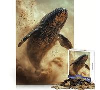 Whale Leaping from Sand Jigsaw 1000 Pieces for Teenagers Brain Agility Cozy Pastime Secure Join Ideal Xmas Gift (50x75cm)