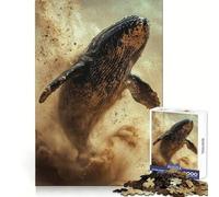 Whale Leaping from Sand Jigsaw Puzzles for Adults 1000 Piece Mental Exercise Mindful Leisure Snug Lock (38x26cm)
