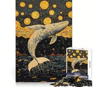 Whale Leaping Into Stars 1000 Piece Jigsaws for Adults Recall Power Light Enjoyment Precise Edges Meaningful Gift (50x75cm)