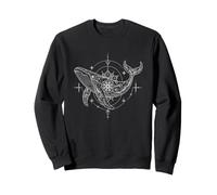 Whale Mandala Fine Line Art Ocean Spirit Sweatshirt