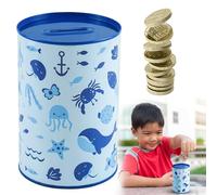Whale Money Tin Box, Sterling Money Box for Kids |Money Coin Tin|CashSaving Tin for Birthday Money, Summer Holiday and Christmas Fund Size-15cm