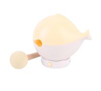 Whale Night Light, Wooden Fish Night Light, Rechargeable Lamp with Knock Hammer, Adjustable Brightness, for Bedroom (Apricot)
