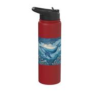 Whale Ocean Cloud Night Sky Surrealism Stainless Steel Insulated Water Bottle