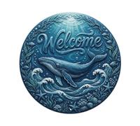Whale Ocean Welcome Deep Blue Majesty Metal Tin Sign