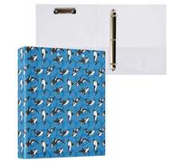 Whale on Blue 3 D-Ring Binder A4 1 Pack with 200 Sheet for Kids School Supplies Women Men Office