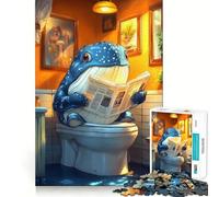 Whale on The Toilet Funny 1000-piece Jigsaw Puzzles Brain Training Fun Tight Interlock No Gaps Bonding Activity for Loved Ones (50x75cm)