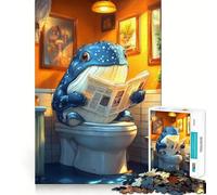 Whale on The Toilet Funny Jigsaw 1000 Pieces Focus Building Toy Zero Gap Rewarding Activity for Rainy Days (38x52cm)