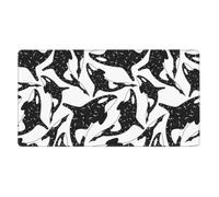 Whale Orca Killer,Mouse Pad Large Desk Pad Computer Keyboard Mouse Mat with Non Slip Rubber Base 40 x 70 cm