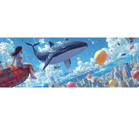 Whale Paint by Numbers for Adults Beginners, 10x30 Inch Large Paint by Numbers Princess, Easy DIY Acrylic Oil Painting by Numbers for All Ages Crafts for Home Wall Decor Gift (Without Frame) -H728