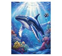 Whale Paint by Numbers for Adults, Fish Paint by Numbers for Children, DIY Hobbies for Adults Women Canvas for Painting 16x12Inches,Paintings Wall Art for Living Room Decor, Gifts for Women model-3521