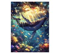 Whale Paint by Numbers for Adults, Ocean Paint by Numbers for Children, DIY Hobbies for Adults Women Canvas for Painting 16x12Inches,Paintings Wall Art for Living Room Decor Gifts for Women model-3533