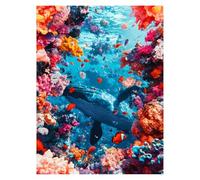 Whale Paint by Numbers for Adults, Ocean Paint by Numbers for Children, DIY Hobbies for Adults Women Canvas for Painting 22 x 16Inch,Paintings Wall Art for Living Room Decor Gifts for Women model-3114