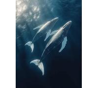Whale Paint by Numbers for Adults, Ocean Painting by Numbers DIY Color Oil Painting Hobbies for Adults Women with Acrylic Paint Brush Set for Room Decor, Wall Art, Gifts 20x28 inches -zjn2507L3