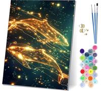 Whale Paint by Numbers for Adults With Frame, Paint by Numbers Abstract, Easy Diy Oil Painting Kits on Canvas with Brushes, Hobbies for Women, Painting for Home Wall Decor Gifts 16x20 inch R-2901