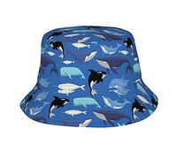 Whale Pattern Adult Shade Fisherman Hat Bucket Hat Sun Hat Outdoor Travel Beach Sun Hat,Unisex,All-Season, Whale Pattern, One Size