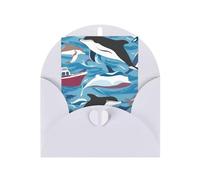 Whale Pattern Greeting Card Organiser Display Stand Blank Inside Birthday Cards Party Invitation Card