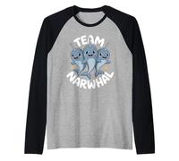 Whale Retro Vivid Sweet Cool Vibrant ICY Northern Narwhal Raglan Baseball Tee