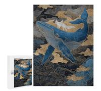 Whale Riding Fox Art Print Puzzle 1000 Teile Schwer Puzzle Spielzeug Lernspiel Impossible Herausforderungsspielzeug Für Erwachsene Kinder 500 PCS
