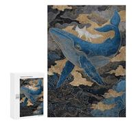 Whale Riding Fox Art Print Puzzle 1000 Teile Schwer Puzzle Spielzeug Lernspiel Impossible Herausforderungsspielzeug Für Erwachsene Kinder 300 PCS