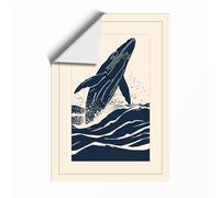 Whale Rising Coastal Unframed Wall Art Print A4 (29.7×21cm), Wall Decor