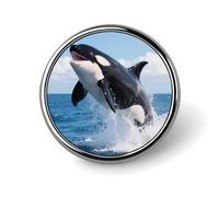 Whale Round Lapel Pins Backpack Pin Cute Brooch Decoration Brooches for Women Men Fashion Button Badges for Hat Backpacks Purses Jackets Shirt Suit