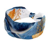 Whale Sea Algae with Leaves Bubbles and Starfish Stretchy Headbands for Women, Non-Slip Hair Bands Fashion Sports Turban for Yoga Workout Daily Use