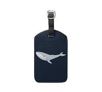 Whale Sea Black Shark Baby Luggage Baggage Suitcase Tags Leather ID Label for Travel(2pcs)